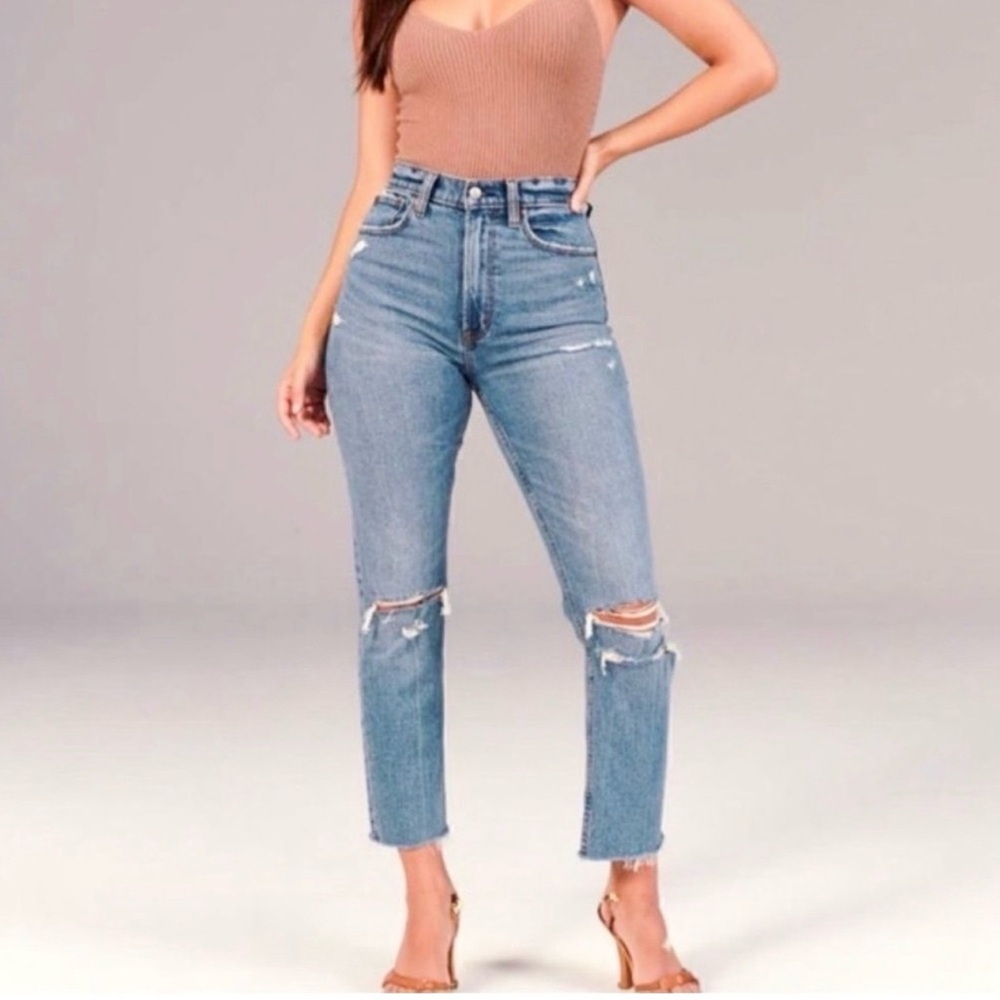 Abercrombie & Fitch the ankle straight ultra high rise jeans